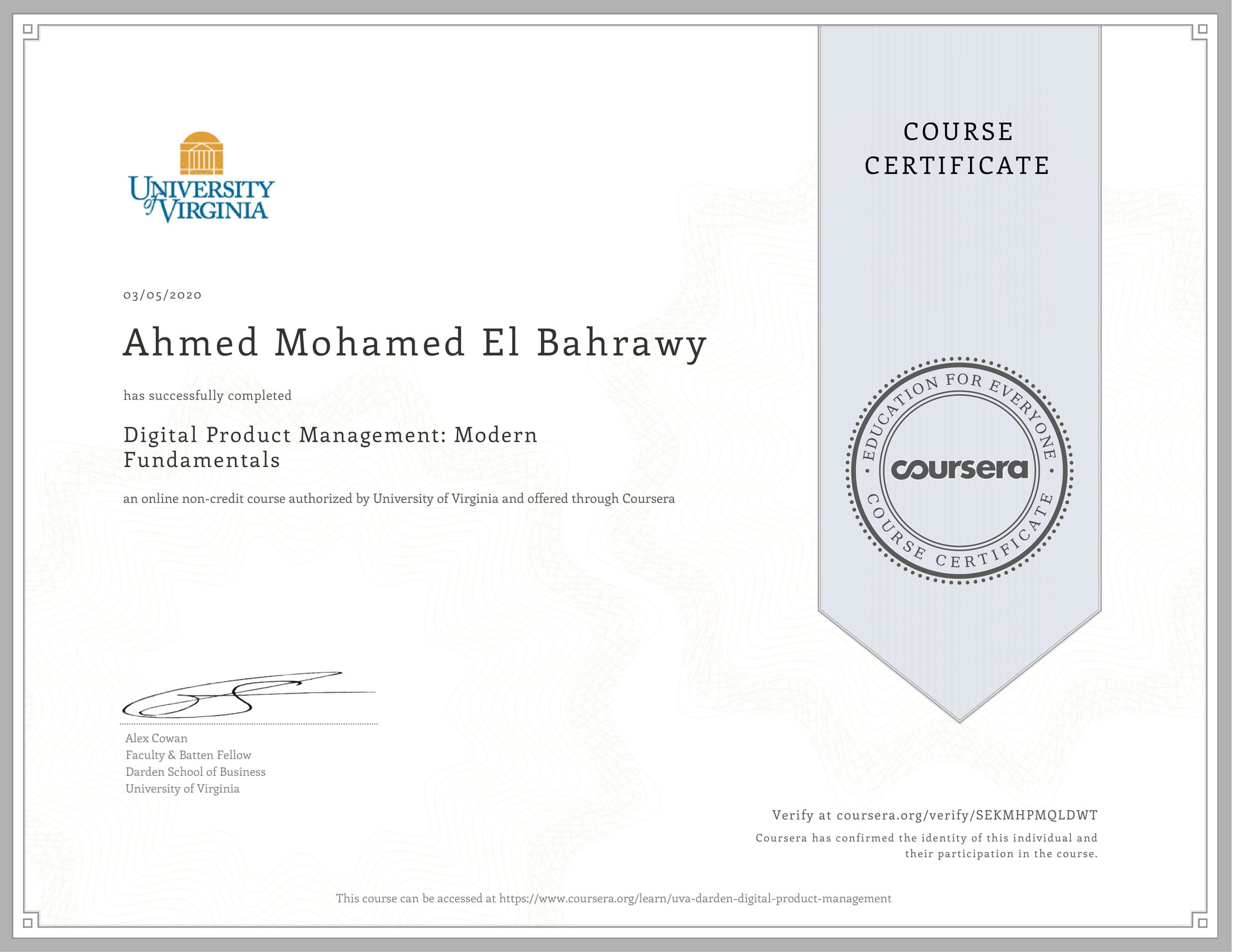 Coursera Certificate