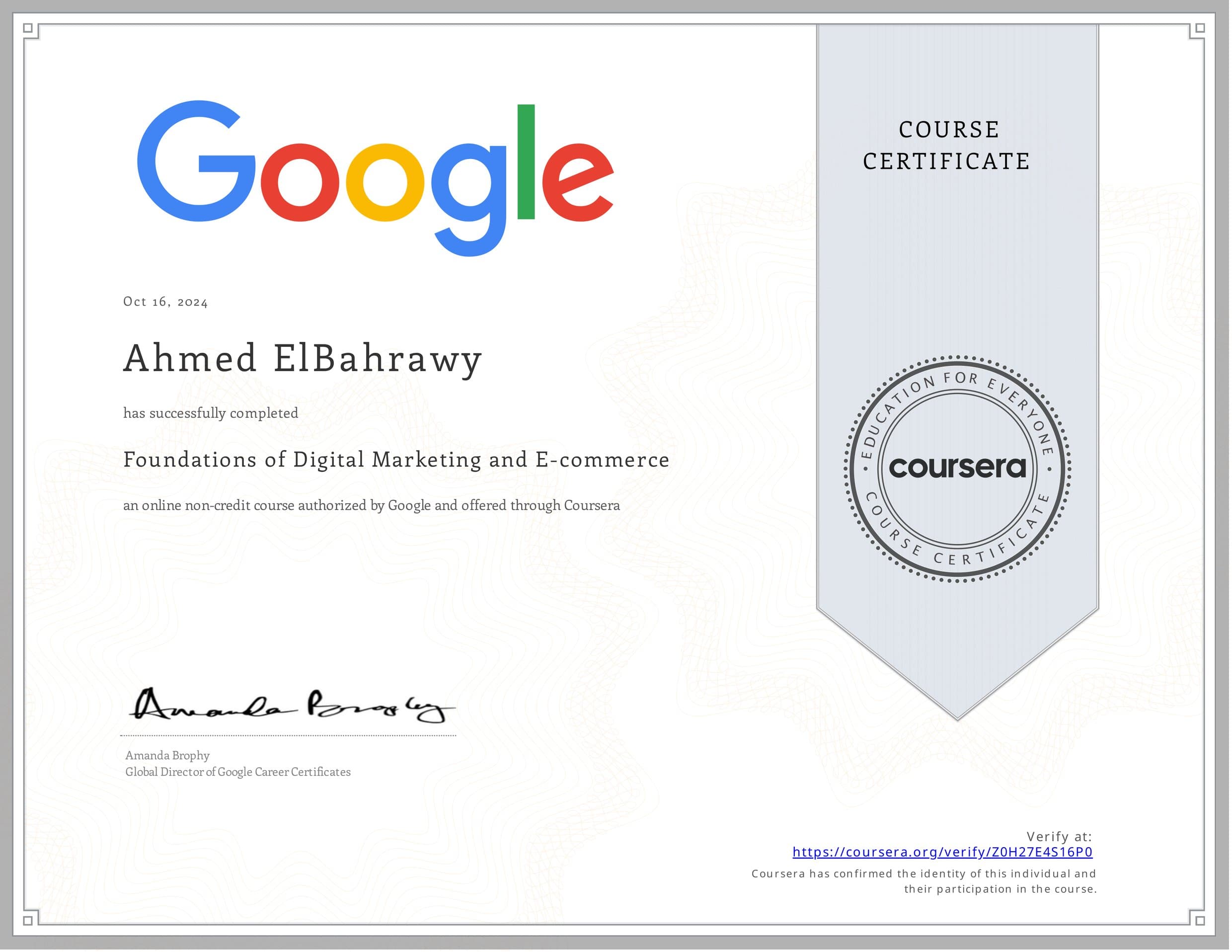 Google Developer Certificate